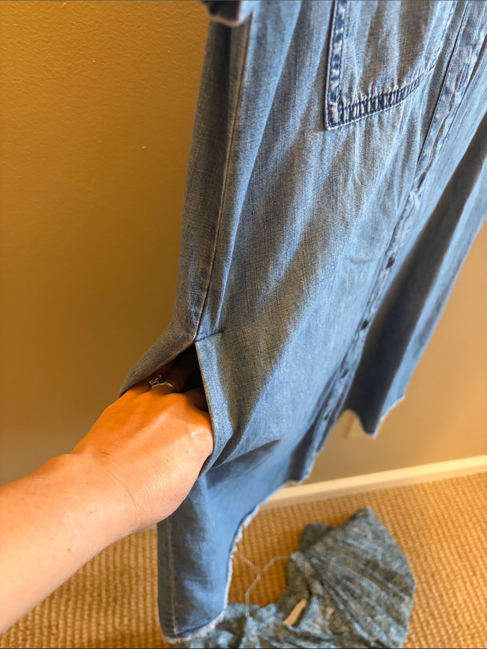 Madewell Medium Blue Denim Shirt Jacket - Picture 3 of 5